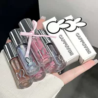 Cappuvini Rabbit Planet Глянцевый блеск для губ с мелкими блестками Глазурь для губ Водный глянцевый зеркальный стеклянный блеск для пухлых губ Увлажняющий CP291