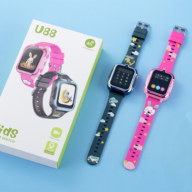 U88 Kidsren's Card-Insertable Watch 4g Global Communication High-Definition Video Call Gps Positioning Export Multi-Language Phone Watch