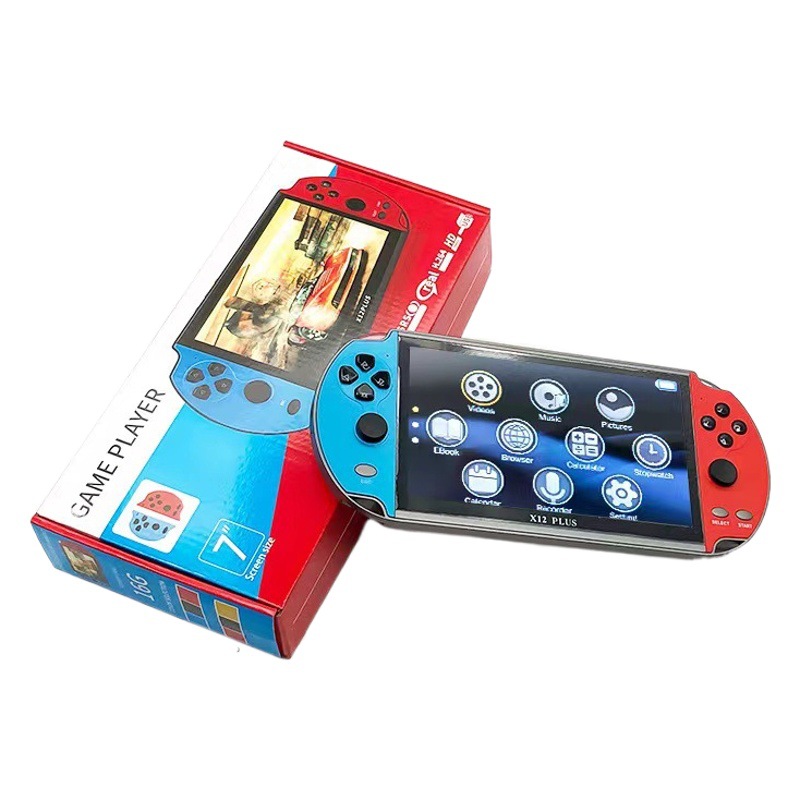 Máquina de juego X12 PLUS transfronteriza Máquina de juego portátil retro de pantalla ultra grande de 7 pulgadas NES simulator PSP Arcade FC