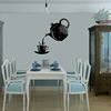 Fashionable creative teapot, acrylic decorations on wall for living room, mute watch for bedroom, mirror effect