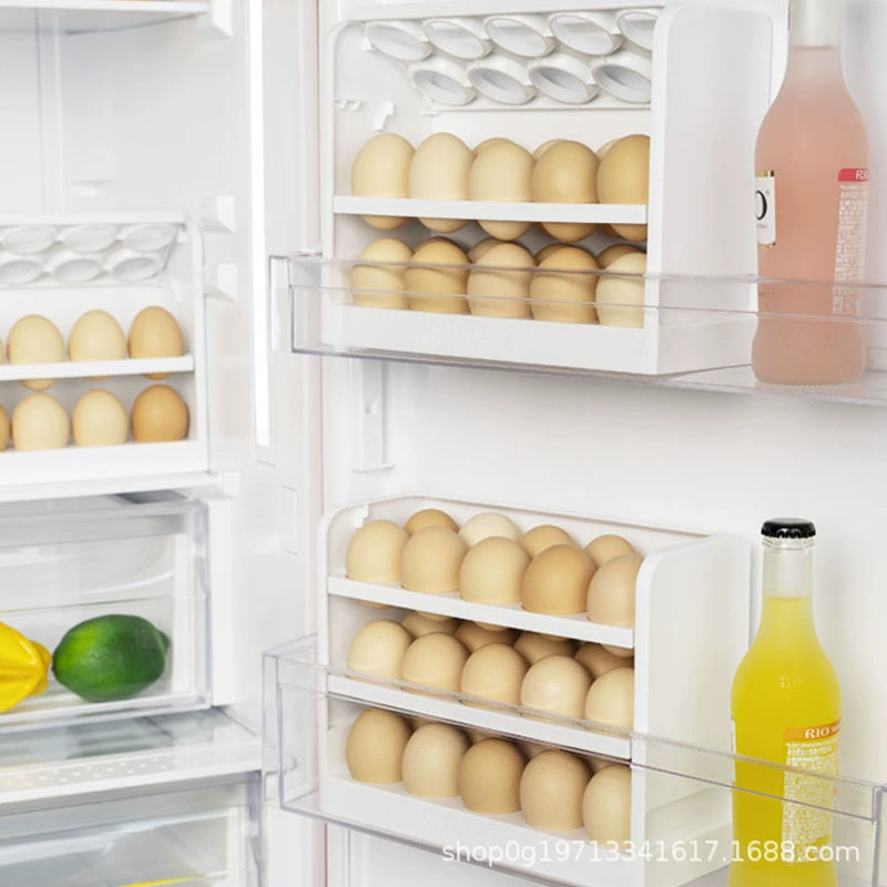 Can rotate the multi -layer light luxury net red egg storage box refrigerator side door booth egg grid kitchen egg shelf