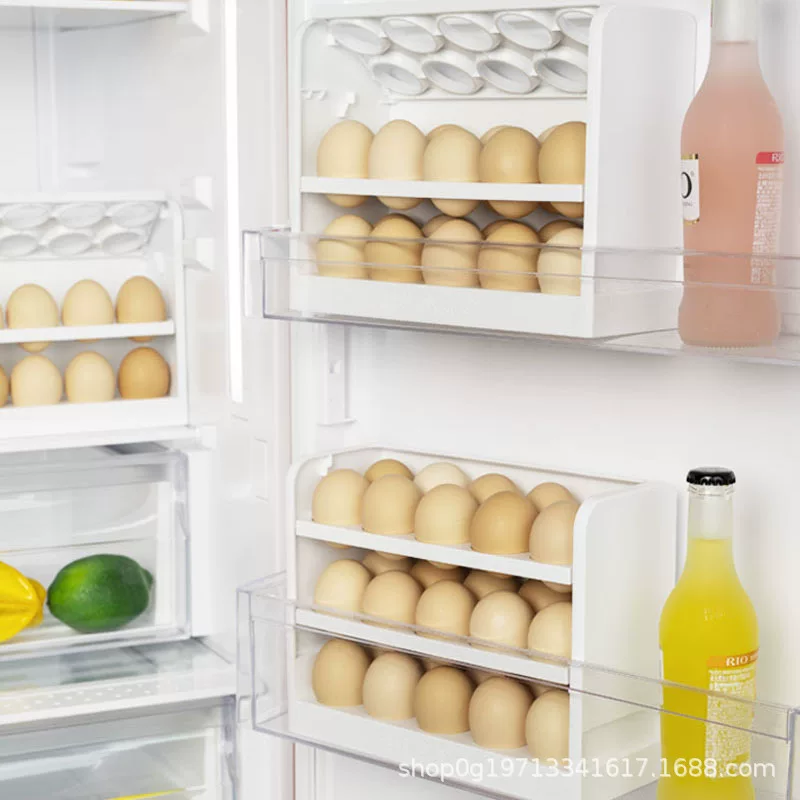 Can rotate the multi -layer light luxury net red egg storage box refrigerator side door booth egg grid kitchen egg shelf