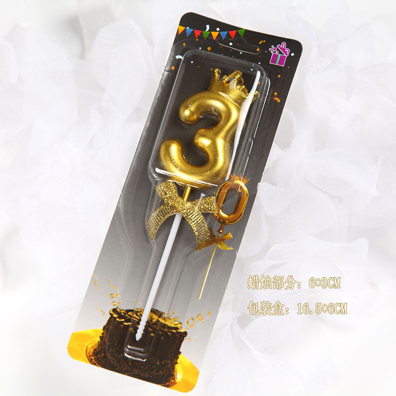 デジタルキャンドルケーキデコレーションゴールデンデジタルベーキングロングポールスレッドクリスタル誕生日キャンドルパーティー雰囲気用品|undefined