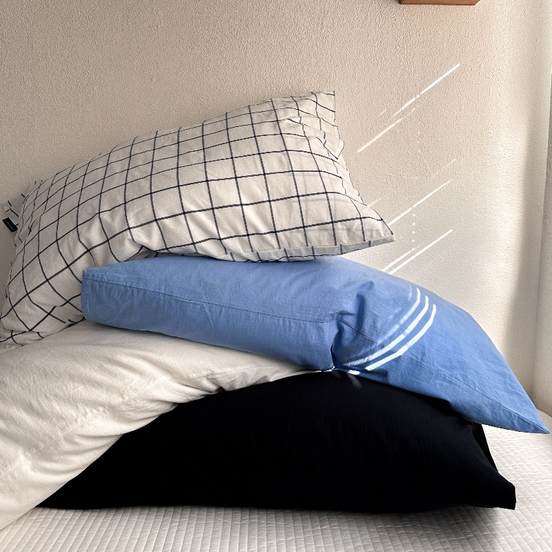 Ins風単品純綿枕カバー格子純色と封筒式枕カバー48*74単品枕芯内胆カバー