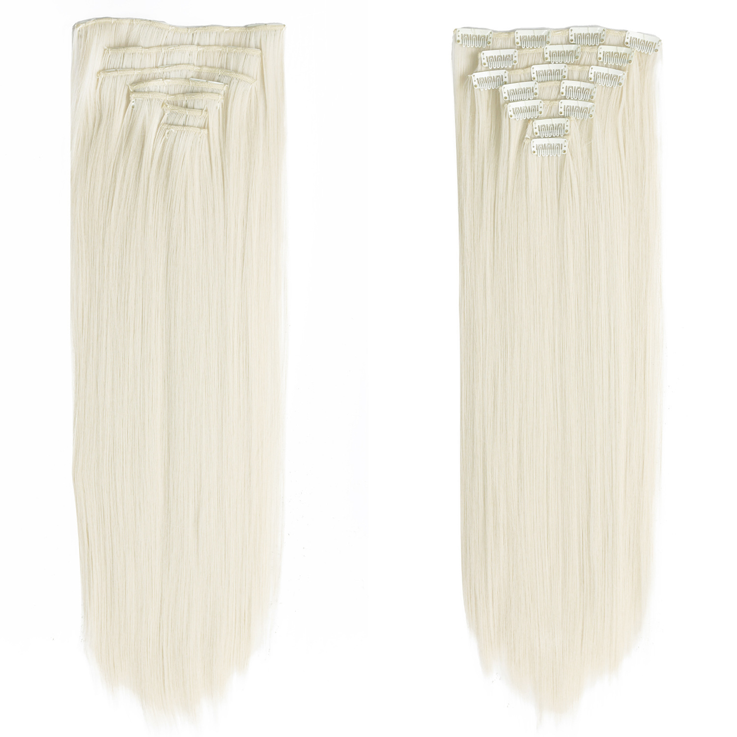 Peruca de mujer clip cabello recto 16 cabello largo cabello recto extensión fibra cabello largo recto