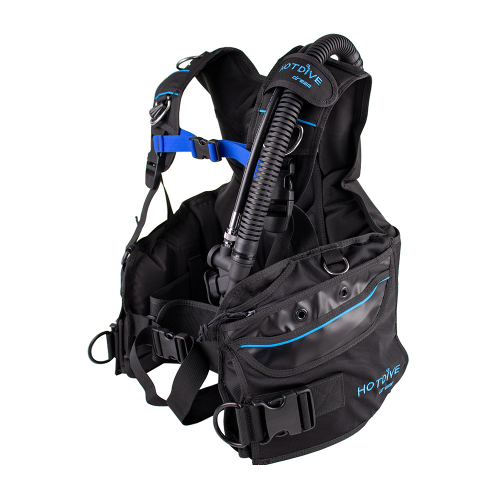 Fast release diving bcd con zipper pocket buoyancy vest