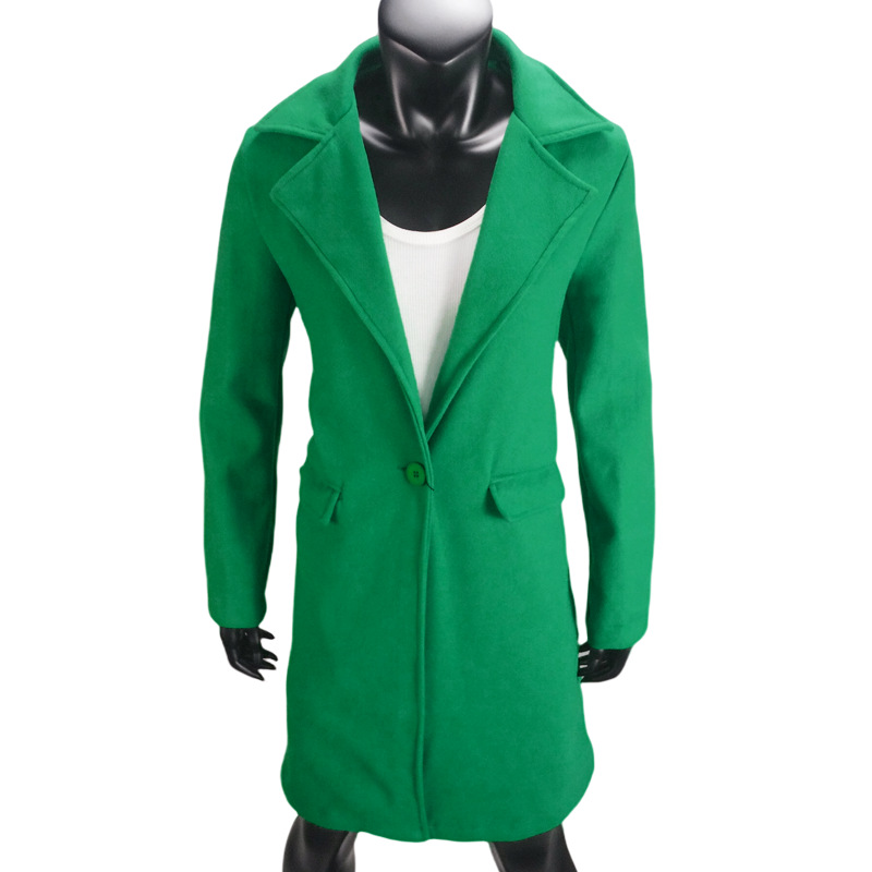 Damen Wollmantel Für Herbst Und Winter Cardigan Mit Einem Knopf_voghion.com