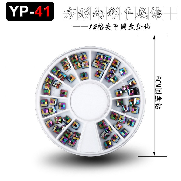 Accesorios para decoración de uñas con forma especial, diamantes de imitación de resina, tachuelas metálicas iridiscentes, caja de diamantes de imitación mixtos de 12 compartimentos, fabricante de materiales con forma especial, venta al por mayor