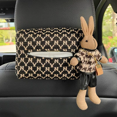 Car Tissue Box, Car Tissue Box, High-End Car Decoration Supplies, Cute Car Pendant Tissue Box (Car tissue box/set) - long-eated-rabbit-tissue-box-without-tissue