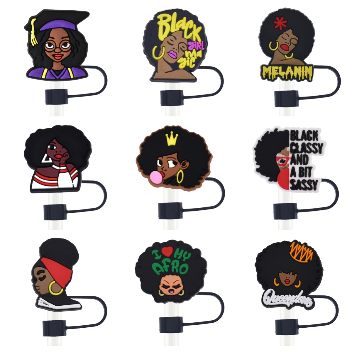 Reusable Creative DIY Straw Cup Dust Plug for Black Series Straw Hats, Cross-Border Best Selling Silicone Straw Cover