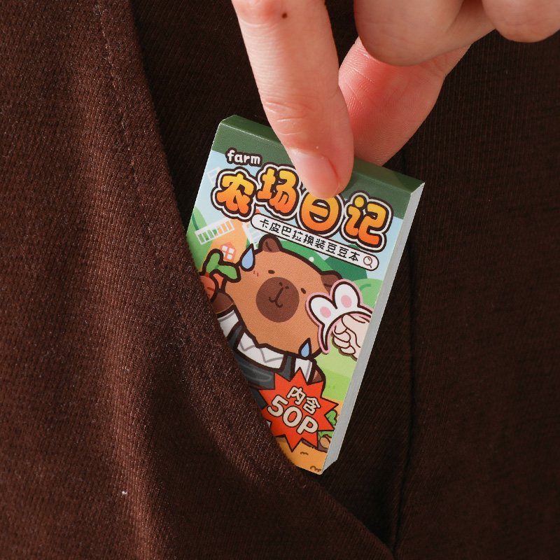 카피 발라 원피스 업 완두콩 미니 귀여운 스티커 물고기 휴대용 포켓 작은 노트북 재미있는 장난감