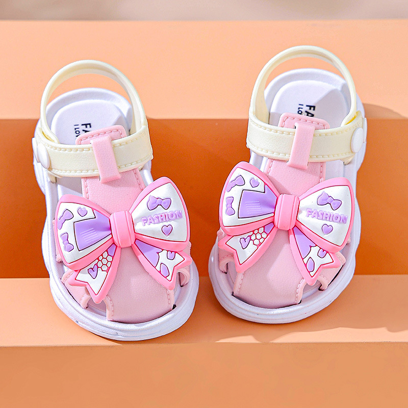 Sandalias para niñas arco nuevo verano para niños con suela suave antideslizante bebé 0 - 3 años de edad para niñas sandalias princesa.