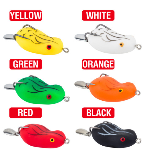 Luya bionic thunder frog modified fake bait to hit black fish bait with sequin double hook soft frog 6 color bait matte rabbit frog