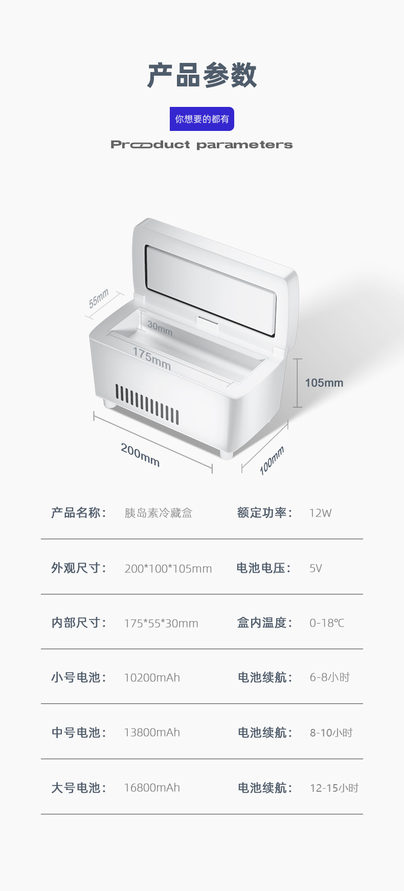 Insulin Refrigerator Portable Drug Growth Hormone Mobile Refrigeration Car Home Dual-Use Refrigerator