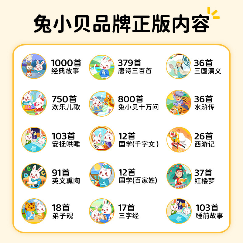 Rabbit Xiaobei 子供の歌を聴くストーリーテリングマシン音楽プレーヤー 0 から 3 歳の幼児ラジオ早期教育マシン|undefined