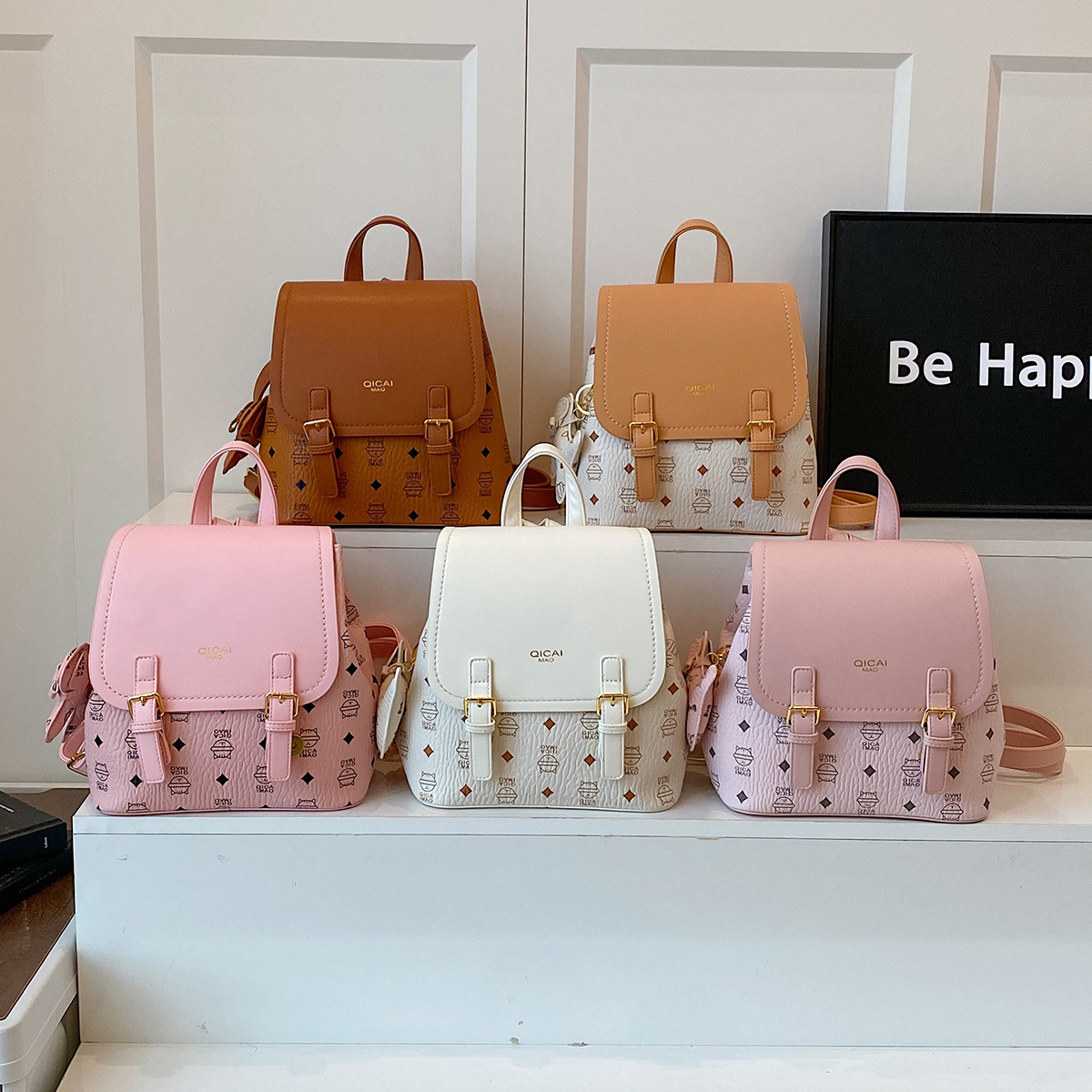 Mochila de viaje ligera de ocio, mochila de moda coreana para mujer, lindo gato colorido, mochila escolar para estudiantes universitarios