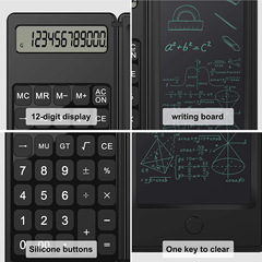Cross-border student solar calculator writing pad two-in-one office portable electronic calculator gift wholesale