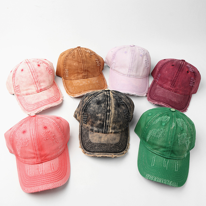 Cotton Material Unisex Retro Solid Color Curved Eaves Baseball Cap