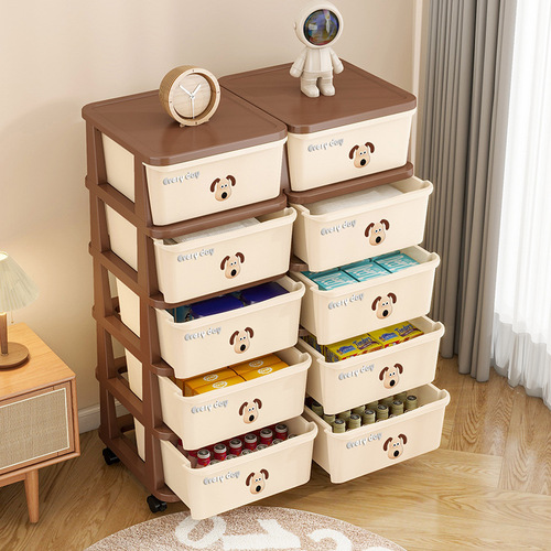 Household multi-layer plastic drawer-type transparent storage box snack storage box children's toy storage cabinet storage cabinet