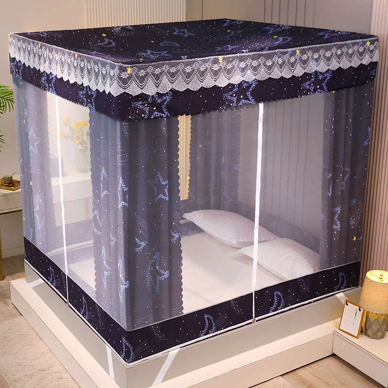 2024 nueva cama sentada, sombreado y a prueba de mosquitos, mosquitera integrada para el dormitorio doméstico, cama anti-caída, engrosamiento, hilo de tienda