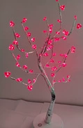LED медная нить свет, лампа-дерево с батарейным блоком и USB, изогнутые сенсорные ветви, имитация огня, серебристый цветок-перламутровая лампа