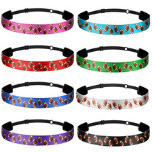 欧美新款橄榄球发带防滑头带松紧可调节运动健身头带弹力发箍批发