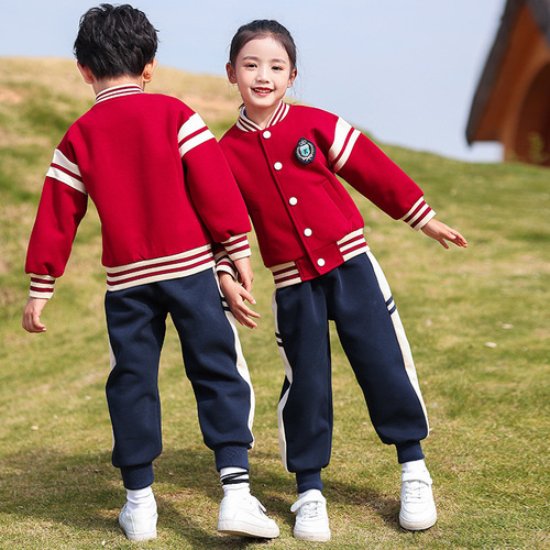 Summer kindergarten uniform children's performance attire college-style primary school sports team uniform autumn/winter red school uniform