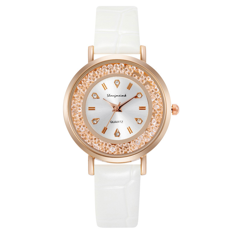 Comercio exterior reloj de moda señoras estudiantes versión coreana de diamantes Moda moda casual cuarzo mujer Mesa vibrato rojo