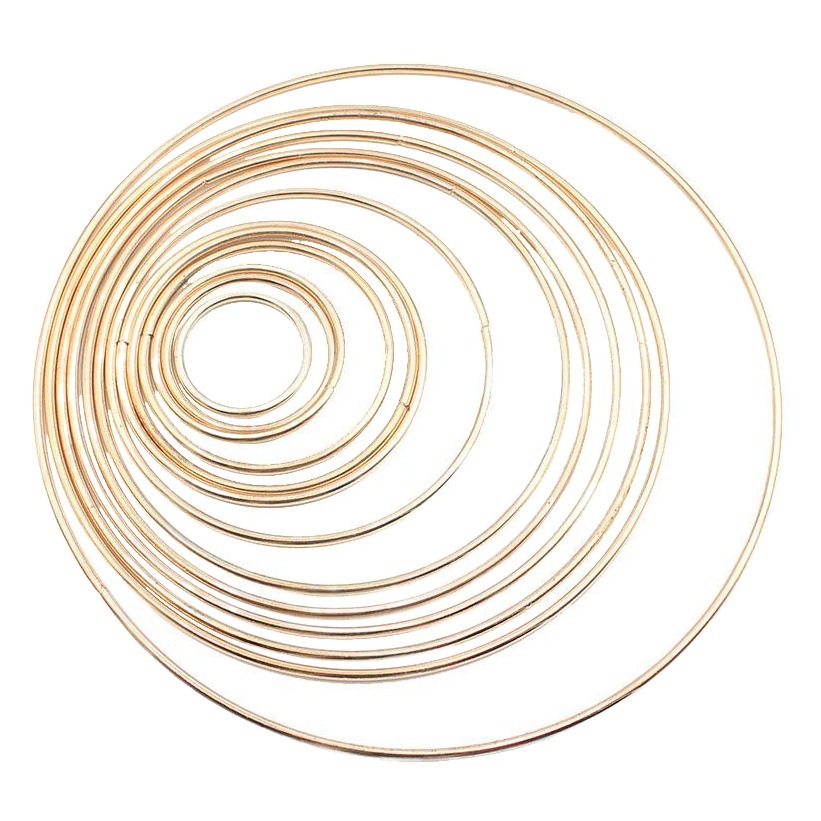 DIY Dream Catcher material hecho a mano accesorios de ropa accesorios de boda anillo de oro de hierro galvanizado anillo de hierro en stock al por mayor