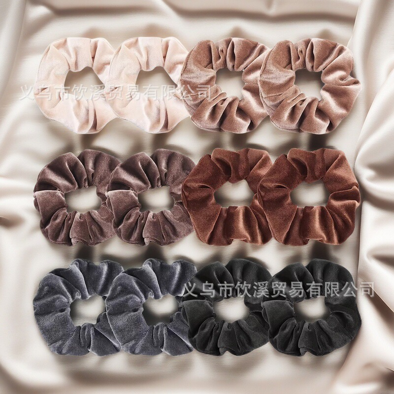 60-color Korean velvet scrunchie, velvet women's hairband accessory, velvet hair tie, cross-border Amazon 60-color Korean velvet scrunchie, velvet women's hairband accessory, velvet hair tie, cross-border Amazon
