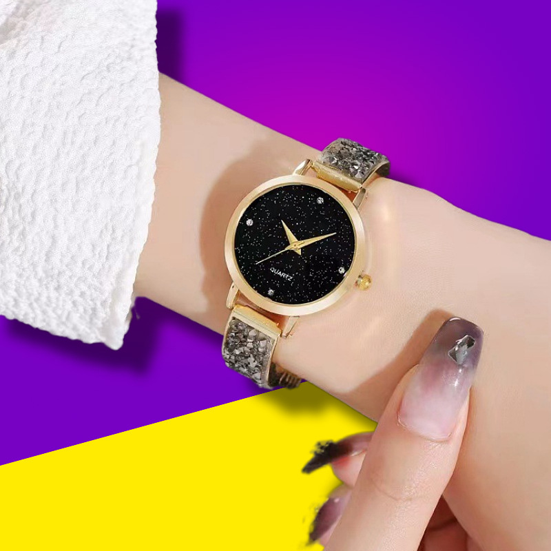 Nouvelle montre à quartz pour femme, montre de luxe avec bracelet en acier et strass, montre pour femme, cadeau d'anniversaire, cadran étudiant, montre pour femme_voghion.com
