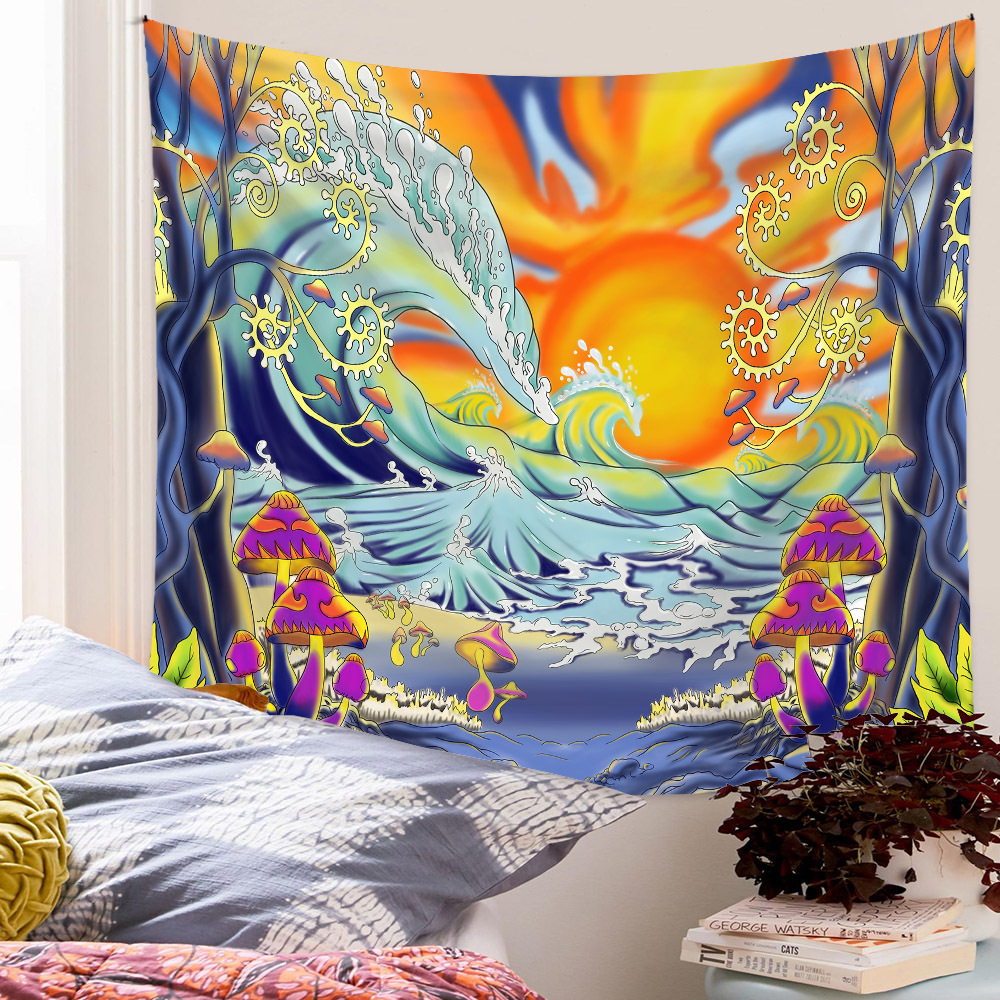 Bohemian Tapestry Room Decoration Wall Cloth Ocean Sun Painting Wholesale Nihaojewelry display picture 7