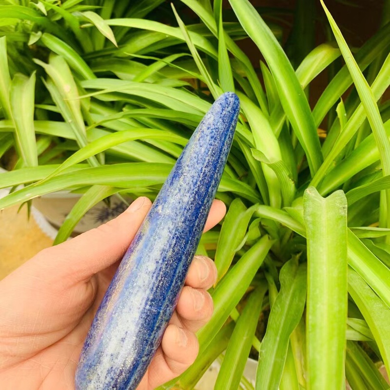 天然青金石水晶按摩棒水晶摆件 图 1