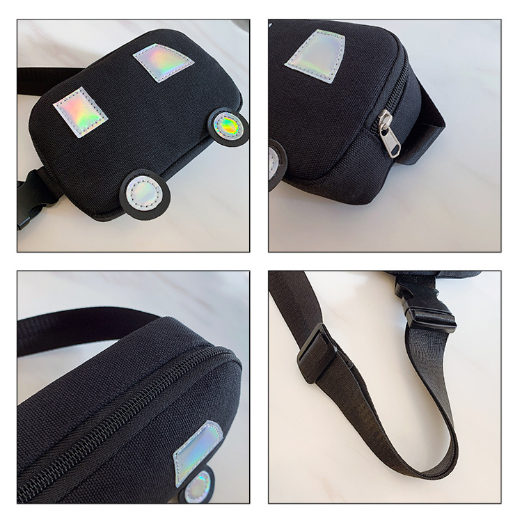 Niños Lienzo Color Sólido Lindo Hilo De Coser Cuadrado Cremallera Bolsas De Hombro display picture 24