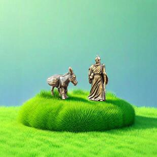 Copper Plated Traveling Around the Seas Old Man Hua Tuo Donkey miniature model sand table fish tank landscaping ornaments micro-shot small doll pendulum