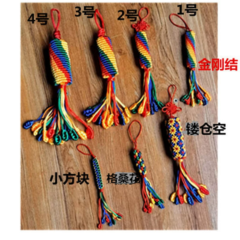 Подвеска ручной работы с узором в виде ромбовидных узлов, разноцветные узлы, ажурные узлы в форме ананаса, маленькие квадратные узлы, оптовая продажа мелких украшений, ажурные узлы пяти цветов.