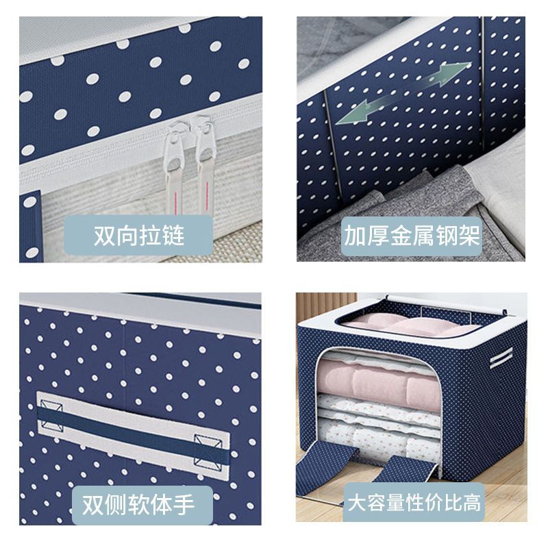 La nueva caja de almacenamiento para el hogar con ventana transparente plegable engrosada de gran capacidad abre el almacenamiento de equipaje antes de abrir la caja de almacenamiento de ropa