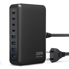 200W 窒化ガリウムマルチポート充電器 65W 高出力携帯電話、タブレット、ノートブック用ユニバーサルデスクトップ急速充電 300W