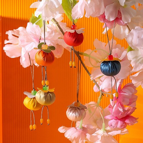 Persimmon Sachet Peace Talisman Handmade Gift Embroidered School Bag Wardrobe Hanging Decoration Handmade Hanfu Persimmon Persimmon Ruyi Sachet