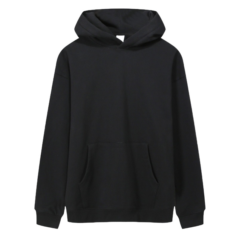 Heavy 530g cotton hooded sweater men's fashion brand loose off-shoulder long sleeve light board blank Basic version coat