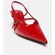 High Heel Women's ZA2024 Summer New Red Pointed Buckle Decoration with Fine Strap Thin Heel Single Shoes High Heel Sandals Women's Shoes