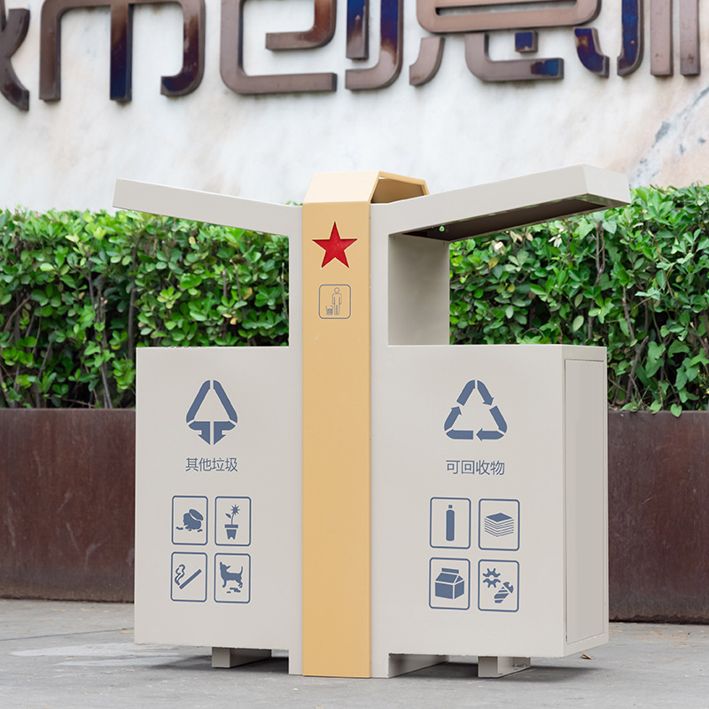 不锈钢垃圾桶户外分类果皮箱商场广场电梯口环卫多分类垃圾箱厂家