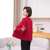 中老年女装风上衣秋冬毛衣外套2024新款妈妈装春秋针织两件套装，女装套装/套裙，妃慕昵服饰