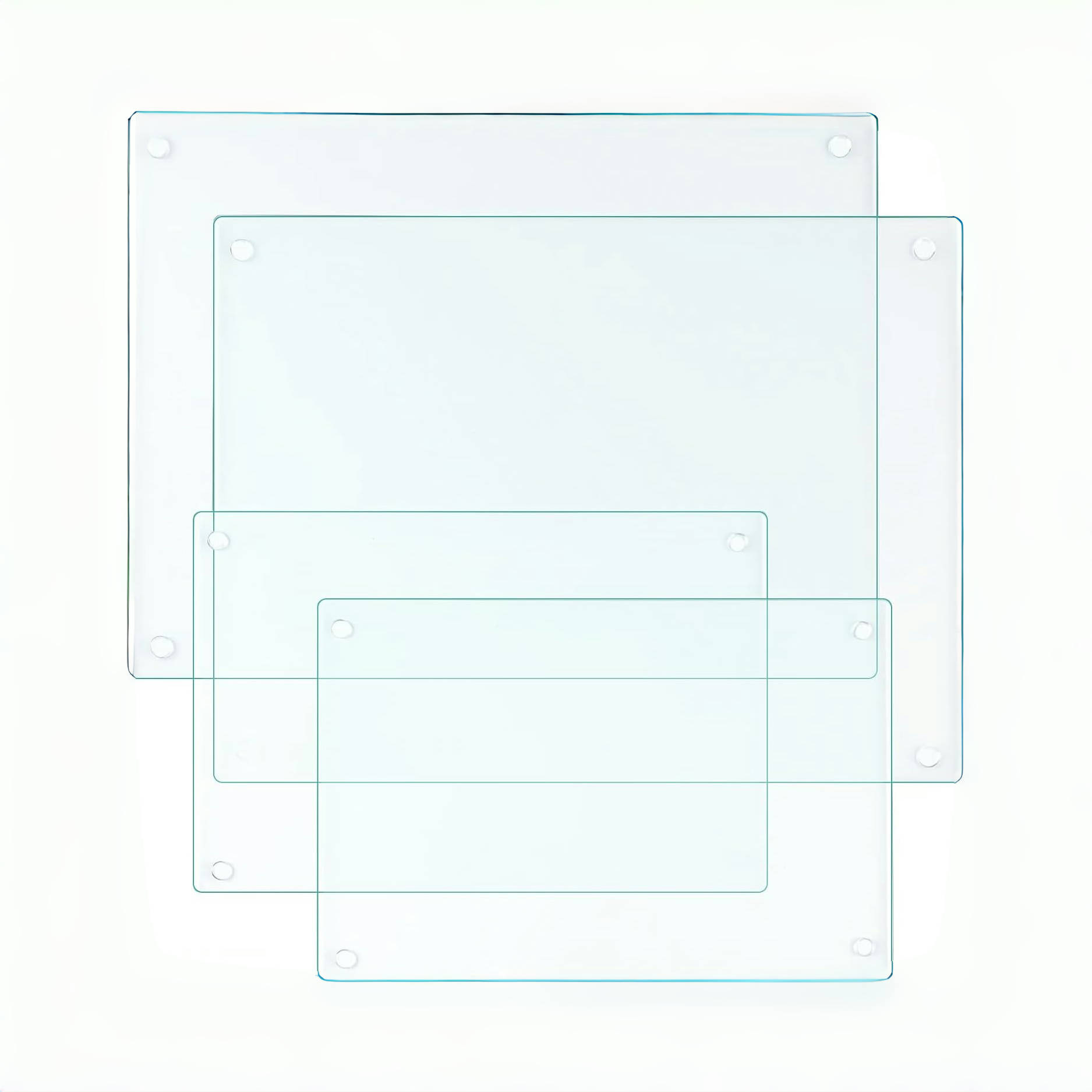 钢化玻璃切菜板适用于厨房台面带橡胶脚防滑砧板透明切菜板耐刮擦