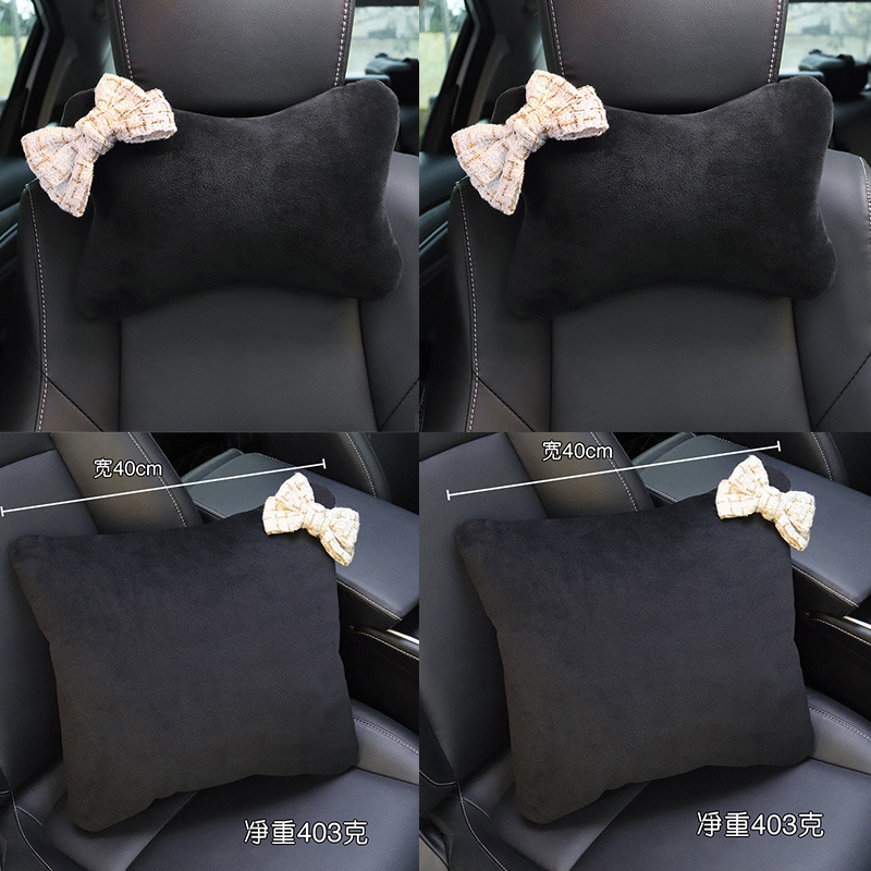 汽车头枕车内靠枕护颈枕网红蝴蝶结安带保护套车用保险带防勒套厂|undefined