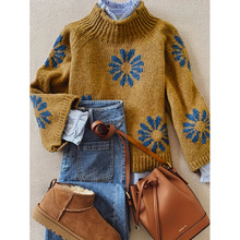 E 37785 Flower rib women's knit sweater ��������Ůʿ��֯ë��