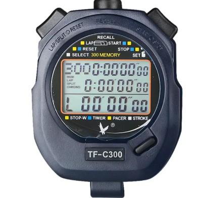 Tianfu Stopwatch C100 Timer for Competitions, Professional Running Sports Metronome, Paddle Frequency 300 Channels TF-C300
