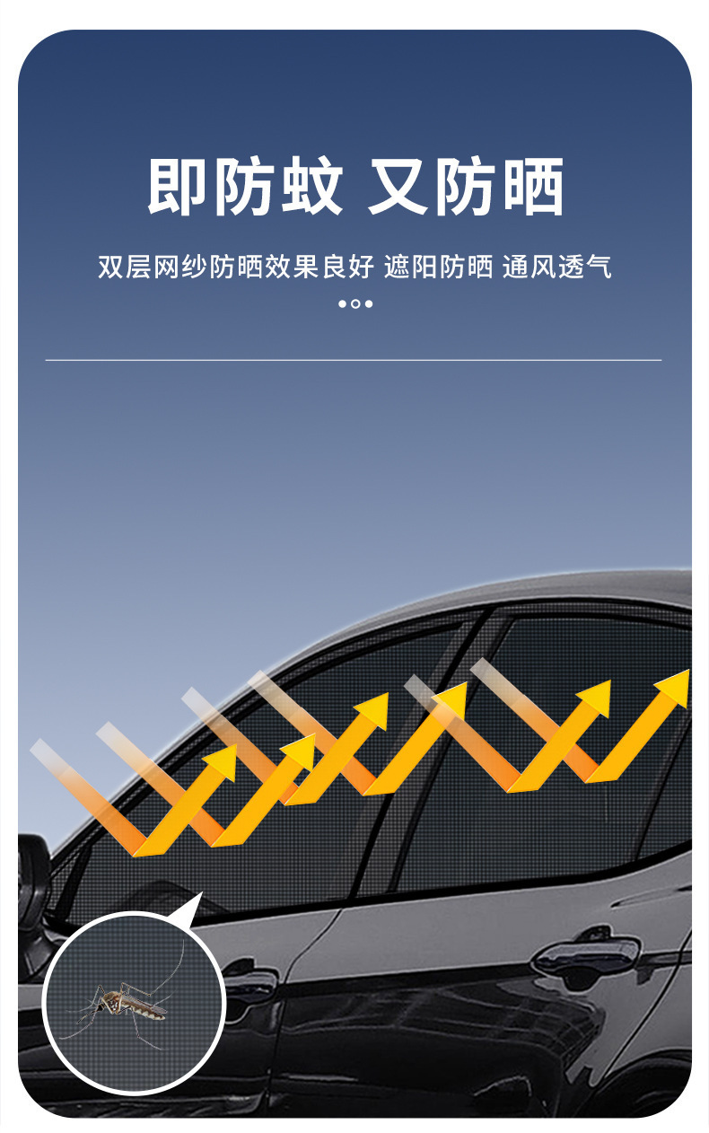 【Premium Selection】Car Mosquito Net Sunshade Curtain, Car Sunscreen Window Screen, Car Mosquito Net, In-Car Insect Protection