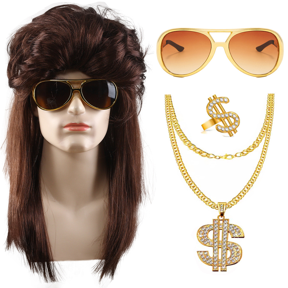 Brown Punk Tea Cat Dollar Opening Ring Dollar Necklace