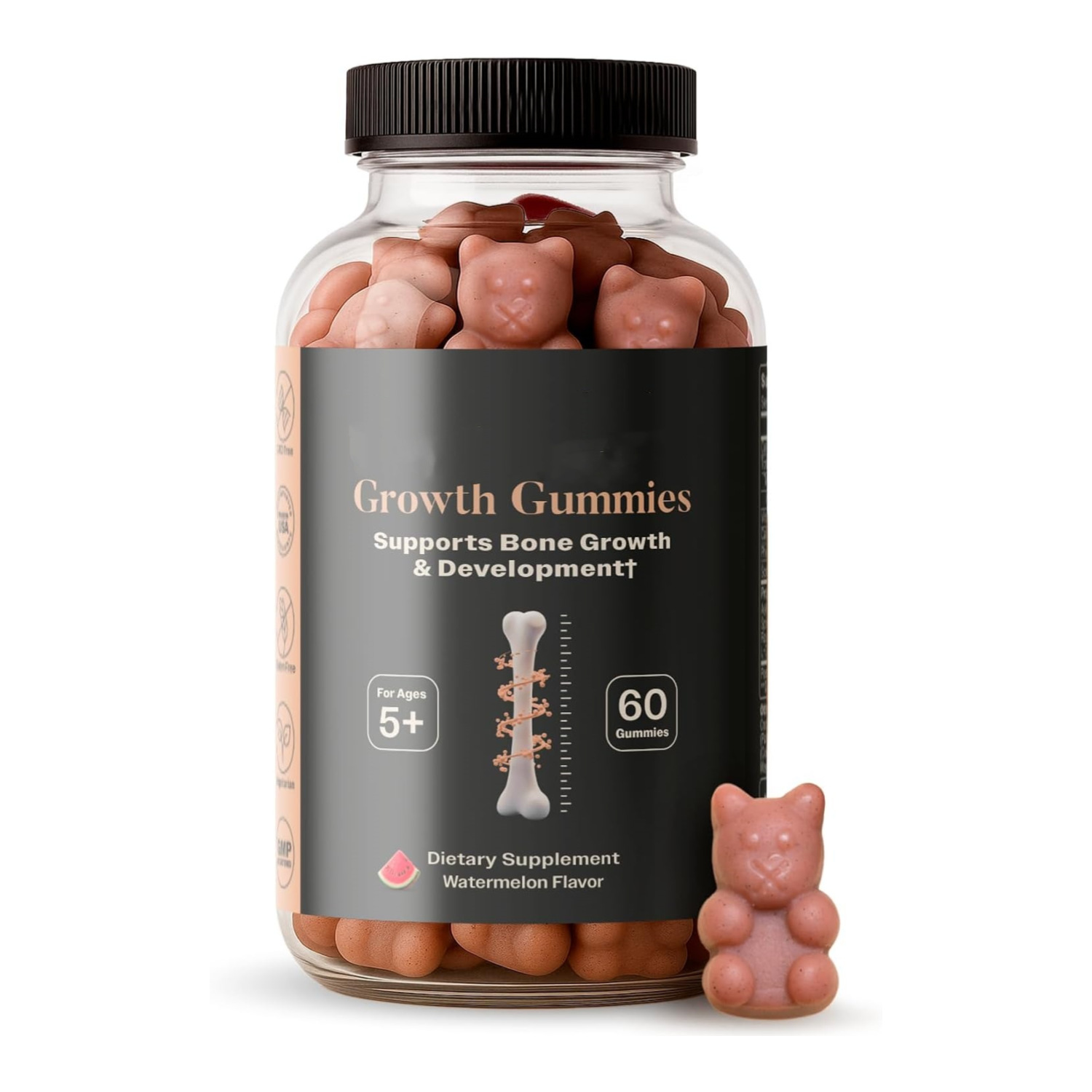 Growth gummies (watermelon flavor) - white label - 60 count